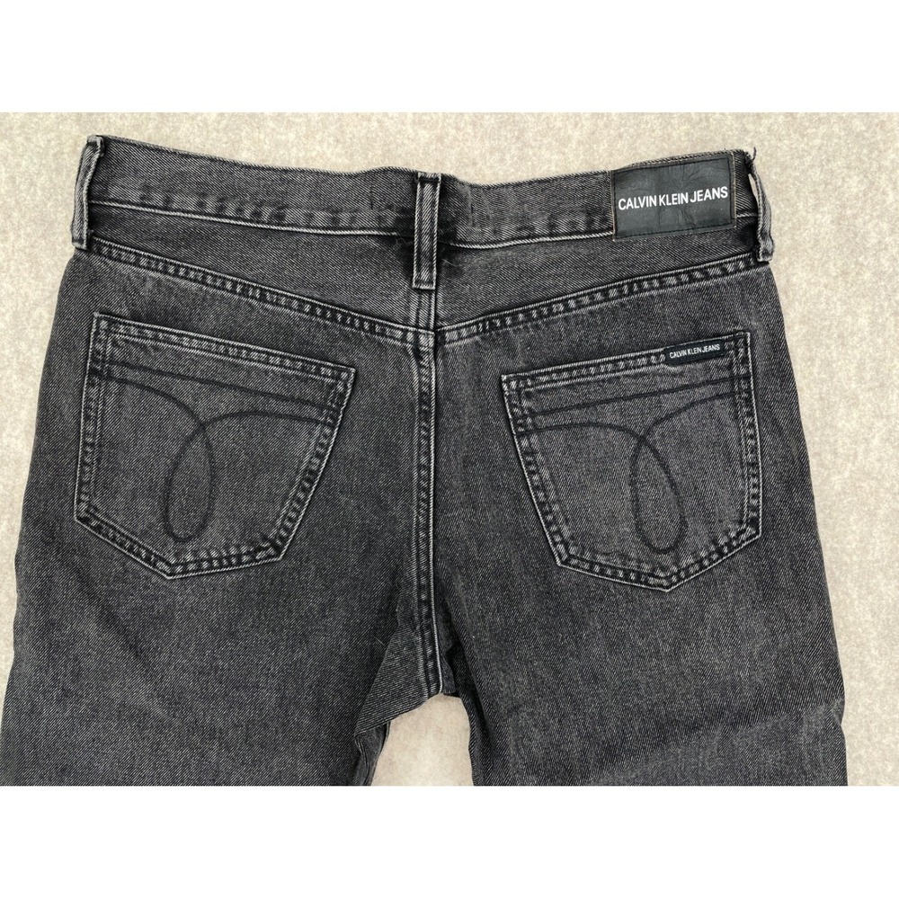 Calvin Klein Jeans Mens Straight Leg Black Wash Denim Omega Pocket Logo Pants